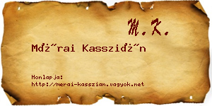 Mérai Kasszián névjegykártya